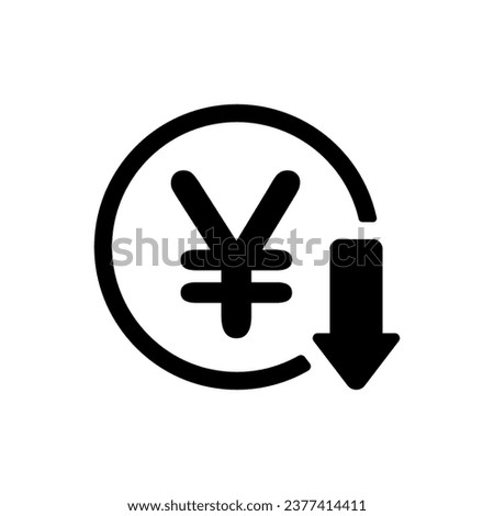 Cost down, cost reduction vector icon illustration (JPY)