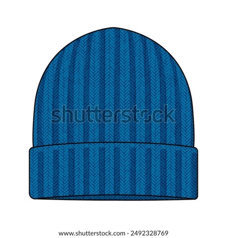 Knit cap ( beanie )  template vector illustration