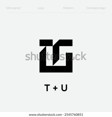 TU UT Letter Initial Logo Design Template. Monogram logo combining the letters T and U. Modern and minimalist logo concept suitable for businesses and companies.