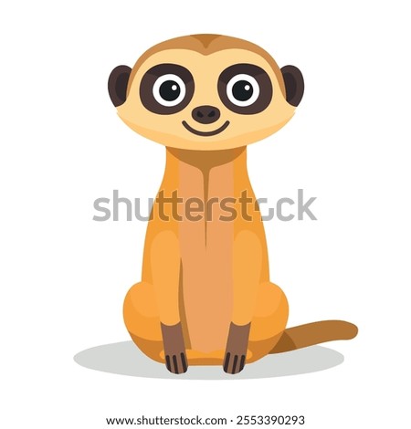 2D flat vector illustration meerkat icon isolated on a white background.