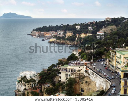 view of Naples and the Isle of Capri