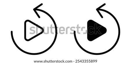 Playback icon symbol collection on white background.