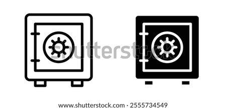 Bank vault icon symbol collection on white background.