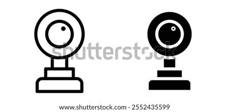 Webcam liner icon vector set.