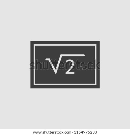 square root of 2 two on blackboard vector icon illustration 