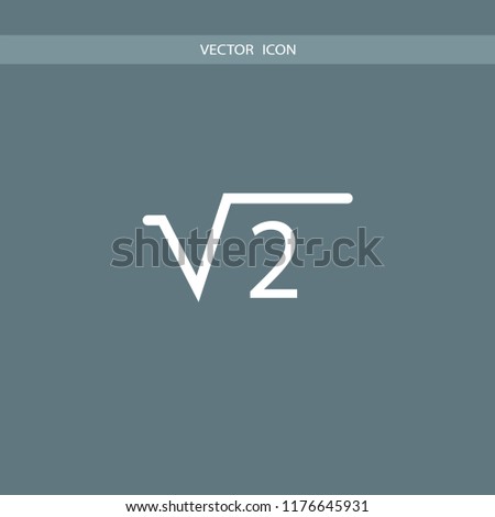 square root of 2 two icon illustration vector