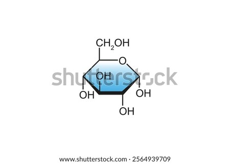 Glucose Sugar Molecule Science Design. Vector Illustration.