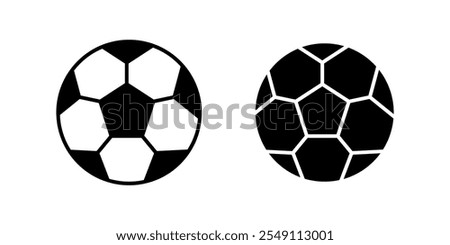 Soccer Ball Icon set. Symbol isolated white background. vector illustration. color editable.