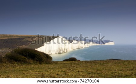 Image of White cliffes on the english channel coast line.
