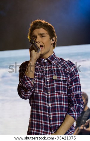 LONDON, UK - JAN. 23:Liam Payne From One Direction Play the Apollo in London on the January 23, 2012 in London, UK