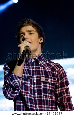 LONDON, UK - JANUARY 23:Liam Payne From One Direction Play the Apollo in London on the January 23, 2012 in London, UK