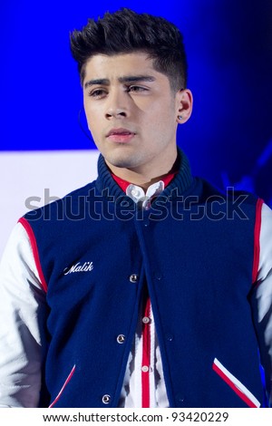 LONDON, UK - JAN. 23: Zane Malik From One Direction Play the Apollo in London on the January 23, 2012 in London, UK
