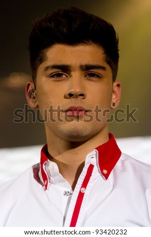 LONDON, UK - JAN. 23:Zane Malik From One Direction Play the Apollo in London on the January 23, 2012 in London, UK