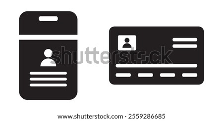 horizontal id card and vertical id card vector silhouette 