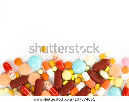pills isolated on white background