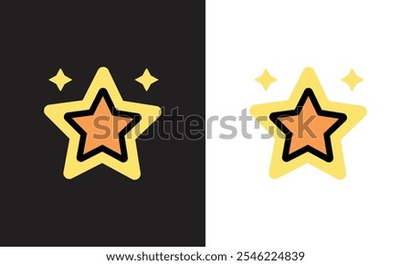 Yellow star icon. Gold Star or favorite flat icon for apps and websites. 5 stars.

