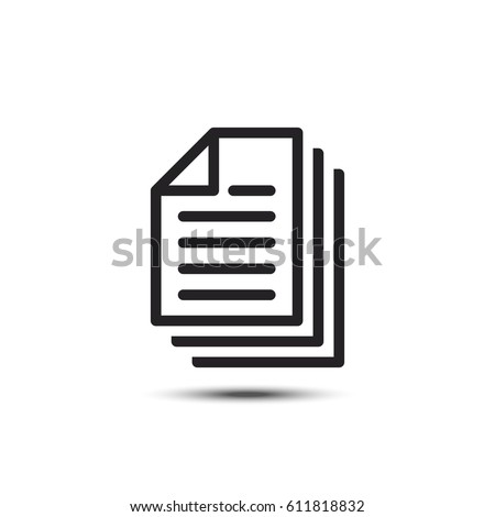 Multiple documents black vector icon isolated on white background