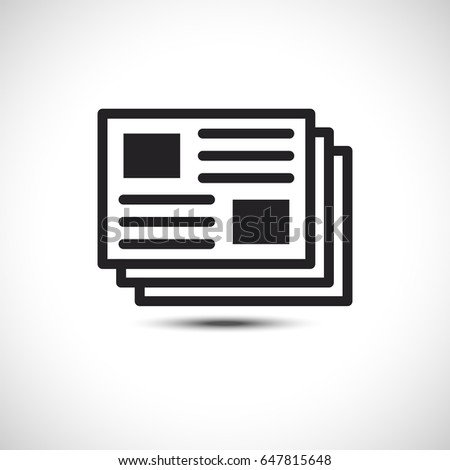 News multiple pages vector icon