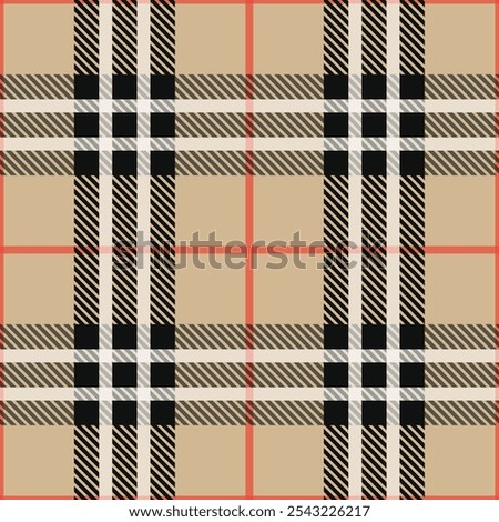 Seamless plaid tartan pattern in Burberry style. textile fabric pattern of vector check tartan with a background. texture plaid pattern vector illustration. easy to tile.