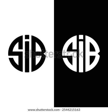 SIB circle Letter Logo Design Illustration Vector Stock Vector