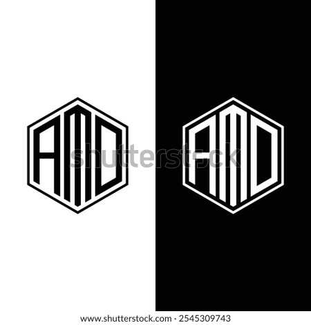 Initial AMD Letter Logo Design Vector Stock Vector