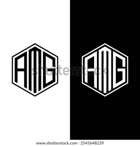 AMG Logo Design Inspiration Unique Identity Stock Vector