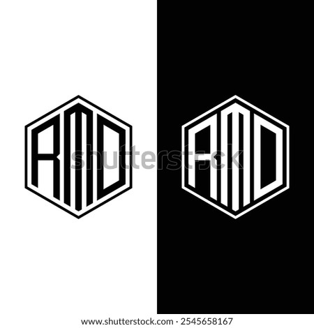 RMD Letter Logo Design White and black Background Stock Vector