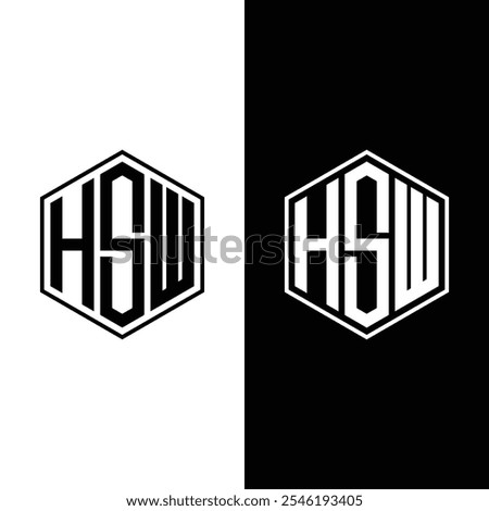 HSW letter logo design in illustration. Vector logo, calligraphy designs for logo, Poster, Invitation, etc.