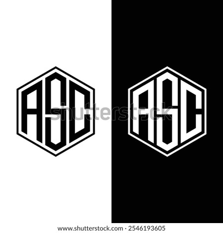 Creative ASC Letter Logo Design Illustration Vector Stock Vector