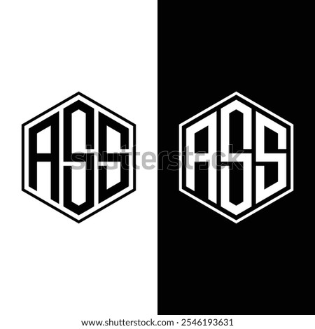 ASS Letter Logo Design Illustration Vector Stock Vector