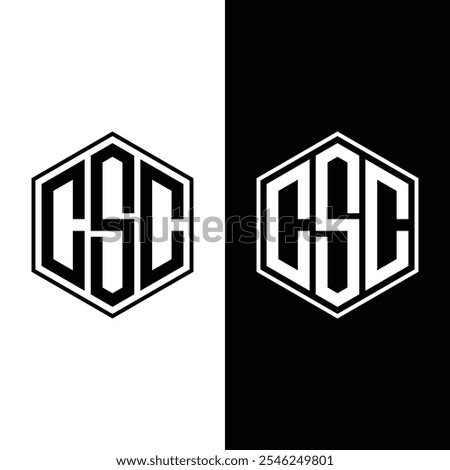 CSC Letter Original Monogram Logo Design Stock Vector