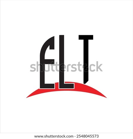 ELT letter logo design with white background in illustrator, vector logo modern alphabet font