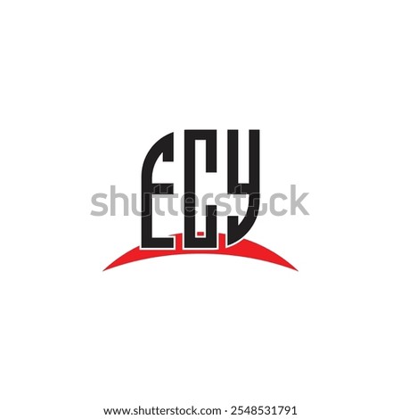 ECY letter logo design with white background in illustrator, vector logo modern alphabet font