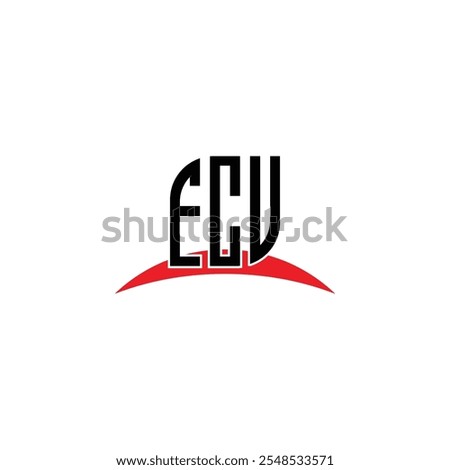 ECU letter logo design with white background in illustrator, vector logo modern alphabet font