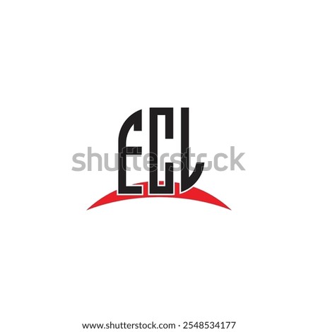 ECL letter logo design with white background in illustrator, vector logo modern alphabet font