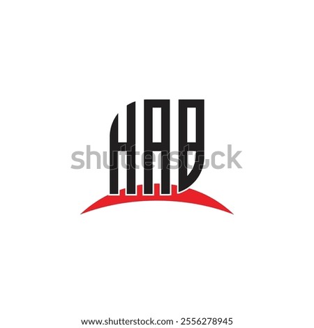 HAB letter logo design with white background in illustrator, vector logo modern alphabet font