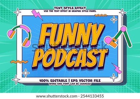 Funny Podcast Text Effect Editable Cartoon Style