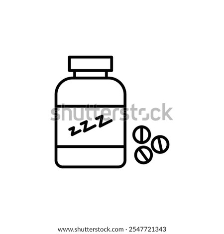 Sleeping pills thin line vector icon