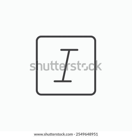 Italic button icon isolated on white background