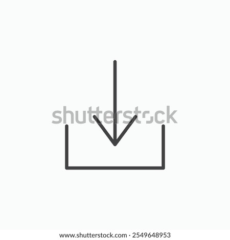 Download button icon isolated on white background