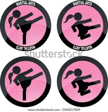 Sticker Woman Martial Arts Fighter logo design sport 