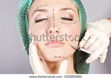 Beautiful young woman with perforation lines