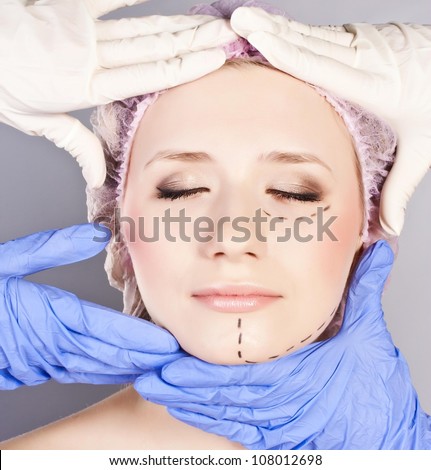 Face, before plastic surgery operation
