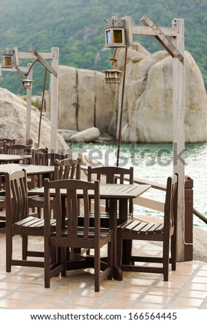 empty table near the island of Koh Tao, thailand