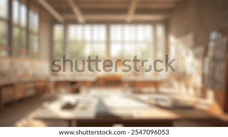 Similar – Image, Stock Photo Wooden table on spacious terrace of residential building