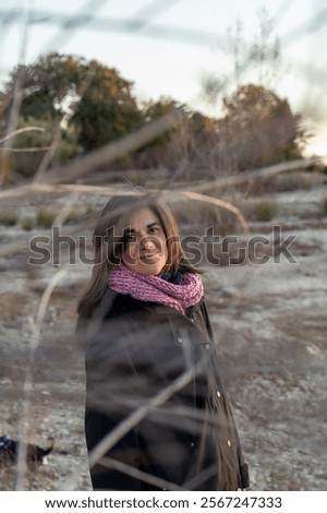 Similar – Image, Stock Photo woman among the branches of a golden tree in autumn