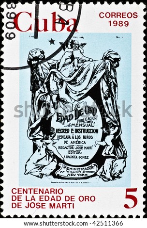 CUBA - CIRCA 1989: postage stamp celebrating centenary publishing book \