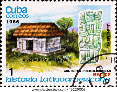 CUBA - CIRCA 1986: postage stamp shows example Maya culture, circa 1986