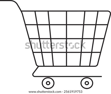 Shopping cart line and flat icon. Internet shop symbol.Shopping cart icon. Black shopping cart vector isolated on white background.