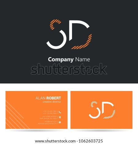 S & D joint logo stroke letter design with business card template Stock fotó © 